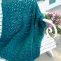 HAND CROCHETED AFGHAN BEAUTIFUL DEEP TEAL COLOR