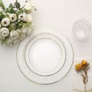 10 Clear 7.5"" Round Salad Plates Hammered Gold Trim Party Wedding Supplies