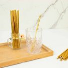 Gold 50 Metallic 8"" Disposable Food Grade Drinking Paper Straws Party Events