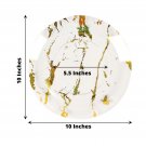 50 Clear Gold 10"" Marble Round Salad Disposable Plates Party Wedding Catering