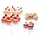 4-Piece Round Acrylic Cake Stand For Dessert Table Clear Cupcake Display Risers
