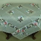 Elegantlinen Embroidered Handmade Flower Rhine Stone Fabric 42X42"" Tablecloth