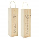 2 Pack Single Bottle Wooden Wine Gift Boxes With Sliding Lid For Housewarming