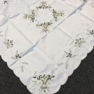 Embroidered Christmas Candle Embroidery Tablecloth Fabric Topper 42X42"" Square