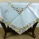 Beige Polyester Embroidery Embroidered Cutwork Daisy Tablecloth 42X42"" Square