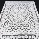 White Rectangle 72X126"" Embroidery Polyester Tablecloth Napkins Wedding Banquet