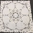42X42"" Square White Embroidered Cotton Polyester Embroidery Tablecloth Wedding