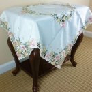 Polyester Fabric Embroidered Rose Flower 42X42"" Square Embroidery Tablecloth