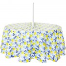 Round Outdoor Tablecloth With Umbrella Hole For Patio Table Lemons Design
