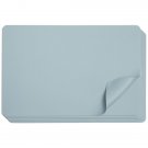 Set Of 6 Blue Faux Leather Placemats For Dining Table (17.75 X 11.75 In)