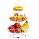 White Fruit Basket For Kitchen Counter 3 Tiered Fruit Stand For Countertop 18""