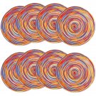 Colorful Round Placemats Set Of 8 Braided Rainbow Table Mats For Kitchen 15 In