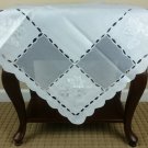Embroidered 42"" Square Embroidery Fabric Tablecloth White Wedding Bridal Events