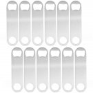 12-Pack Flat Metal Bottle Opener Bulk Set For Bartender Bar 4.8 In