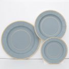 Dusty Blue 25 Round 13"" Paper Charger Plates Metallic Rim Party Events Tableware