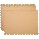 100 Pack Scalloped Brown Paper Placemats For Wedding Dining Tables 14 X 10 In