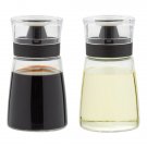 2 Piece Small Oil And Vinegar Dispensers 5.5 Oz Glass Bottles W/ No Drip Tops