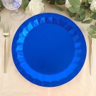 25 Royal Blue Metallic Round 12"" Paper Salad Dinner Plates Geometric Design