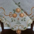 Square Embroidered Handmade Flower Organza Tablecloth Night Stand Table Cover