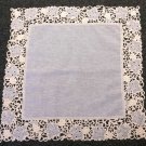 Embroidery Beige Organza Fabric Embroidered 33X33"" Square Tablecloth Table Cover