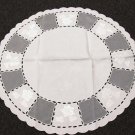 33'' Round Polyester Embroidery Tablecloth Side Table Cover White Wedding Bridal