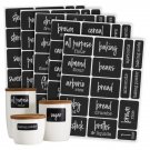 136 Chalkboard Pantry Labels For Food Containers White Script On Black Sticker