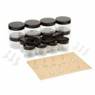 16 Pack 2 Sizes Clear Plastic Jars With Lids Label Spatulas For Makeup Kitchen