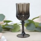 Black 6 Plastic 8 Oz Crystal Cut Goblets Wine Glasses Party Events Decorations