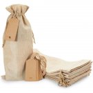 Burlap Wine Gift Bags With Drawstrings And Tags (6.4 X 14.5 In 12 Pack)