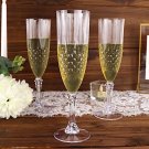 6 Clear 8 Oz Crystal Plastic Champagne Flute Glasses Party Events Decorations