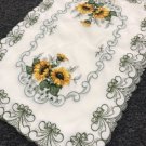 2 Pieces Spring Sunflower Embroidered Placemats Night Stand Coffee End Table Mat
