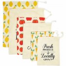 Reusable Cotton Produce Bags For Groceries And Shopping (3 Sizes 6 Pack)