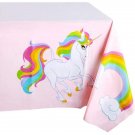 3Pcs 54"" X 108"" Unicorn Disposable Plastic Tablecloths Covers Birthday Party