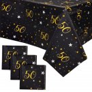 3 Pack 50Th Birthday Tablecloth Party Decorations 54X108 Plastic Table Covers