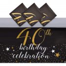 Plastic Tablecloth For Party 40Th Birthday Celebration (54 X 108 In 3 Pack)