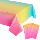 Ombre Plastic Tablecloths For Parties Rainbow Table Cover (54 X 108 In 3 Pack)