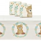 Bear Plastic Tablecloth For Boy Baby Shower Decorations (54 X 108 In 3 Pack)