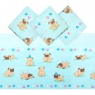 Pug Tablecloth For Dog Birthday Party (Blue 54 X 108 Inches 3 Pack)