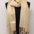 Women Soft Pashmina Cashmere Silk Classic Solid Shawl Scarf Beige #W01 For Gift