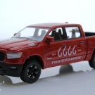Diecast 2021 Dodge Ram 1500 Longhorn Four Sixes Ranch Pickup Truck 164 Red