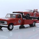 Diecast Ford F 350 Ramp Flatbed Tow Truck 1967 Mercury Cougar 1:64 Scale