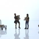 Diecast Ups Mail Package Delivery Driver Figures 1:64 Scale Diorama Set