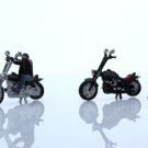 Diecast 2 Harley Davidson Motorcycles 2 Figures Chopper 1:64 Scale Diorama Set