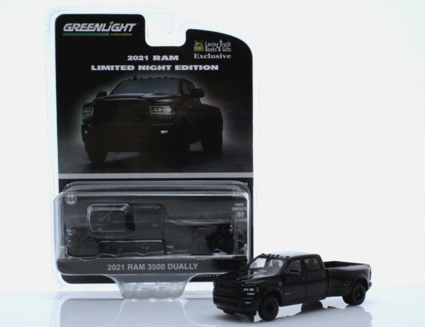 Diecast 2021 Dodge Ram 3500 Dually Limited Night Edition Truck 1:64
