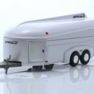 Diecast Enclosed Car Hauler Box Trailer With Ramp For 1:64 Scale Trucks White