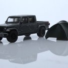 Diecast 2021 Jeep Gladiator Off Road Pickup Truck Tent 1:64 Scale Gray