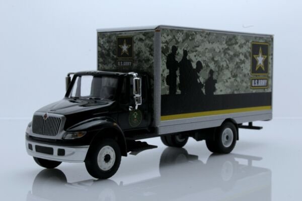 Diecast Us Army Military Box Truck International Durastar 1:64 Scale Usa