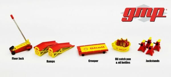 Diecast 1:18 Scale Gmp Auto Shop Tool Set #2 Shell Oil Diorama Gmp 18950