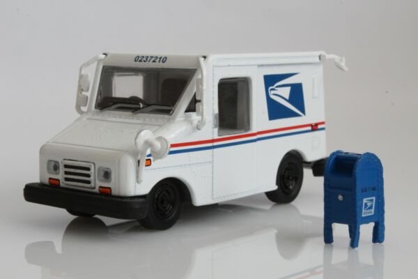 Diecast Usps Postal Mail Delivery Box Truck Llv With Mailbox 1:64 Scale