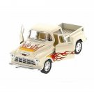 Diecast 1955 Chevrolet Stepside Pickup With Flames 1:32 Truck Cream